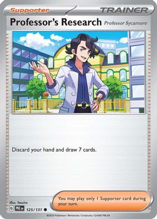 Professor's Research [Professor Sycamore] 125  - Reverse Holofoil SV Prismatic Evolutions - Common