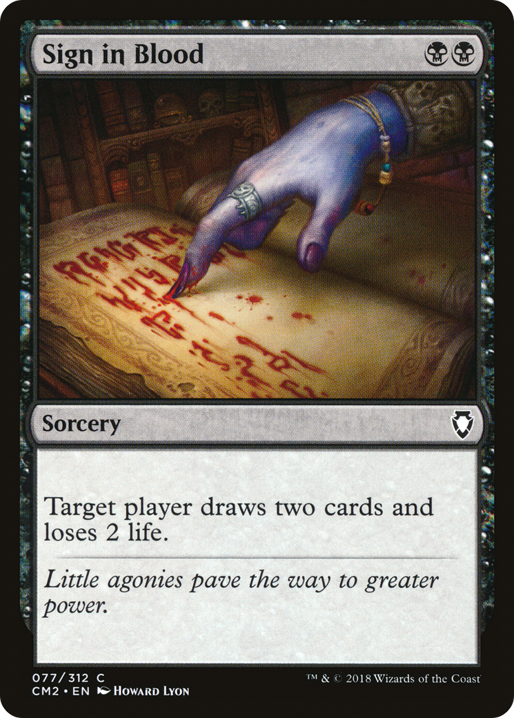Sign in Blood (CM2-077) - Commander Anthology Volume II