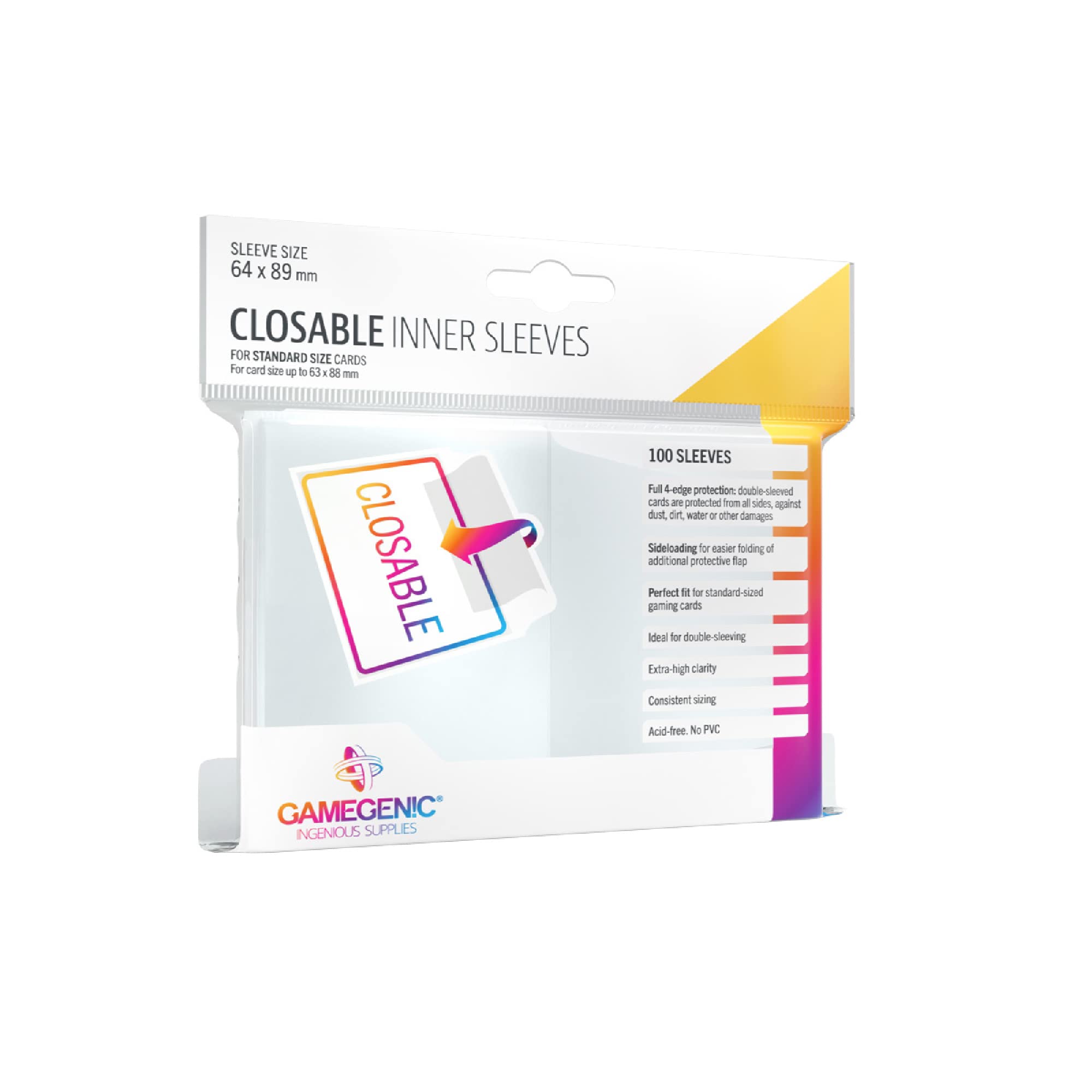 Sleeves: Gamegenic: Closable Inner Sleeves (100) (ML)