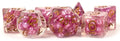 Dice: 7 pc: 16 mm: Resin: Pearl Pink with Copper Numbers