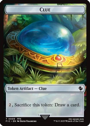 Clue // Treasure Double-Sided Token (Surge Foil) (FIC-9 // 36) - Commander: FINAL FANTASY Foil