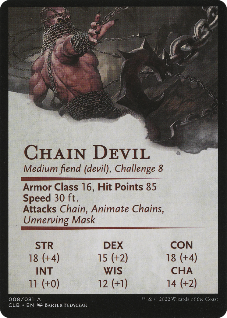 Chain Devil // Chain Devil (ACLB-008) - Battle for Baldur's Gate Art Series (Borderless) Foil