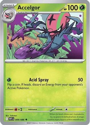 Accelgor 009  - Reverse Holofoil SV White Flare - Uncommon