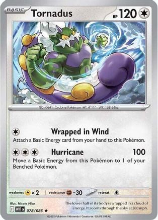 Tornadus 078  - Holofoil SV White Flare - Rare