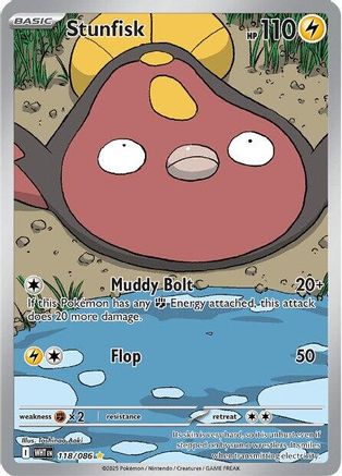 Stunfisk 118/086  - Holofoil SV White Flare - Illustration Rare