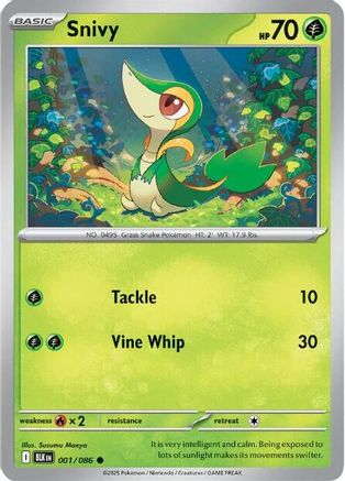 Snivy 001  - Holofoil SV Black Bolt - Common