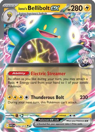 Iono's Bellibolt ex 070/217  - Holofoil ME Ascended Heroes - Double Rare