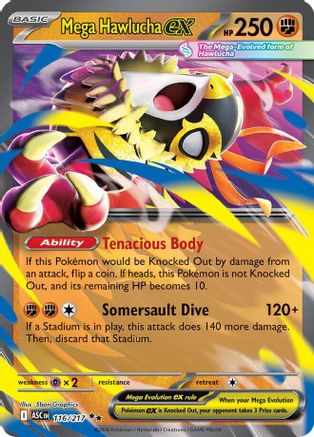Mega Hawlucha ex 116/217  - Holofoil ME Ascended Heroes - Double Rare