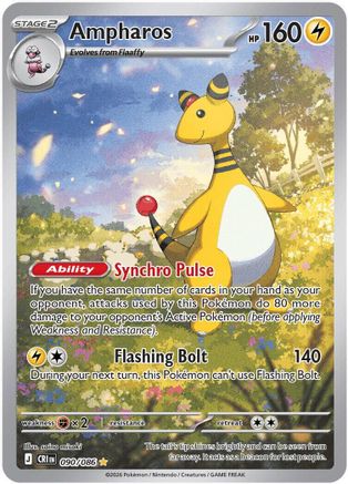 Ampharos 090/086  - Holofoil ME04 Chaos Rising - Illustration Rare