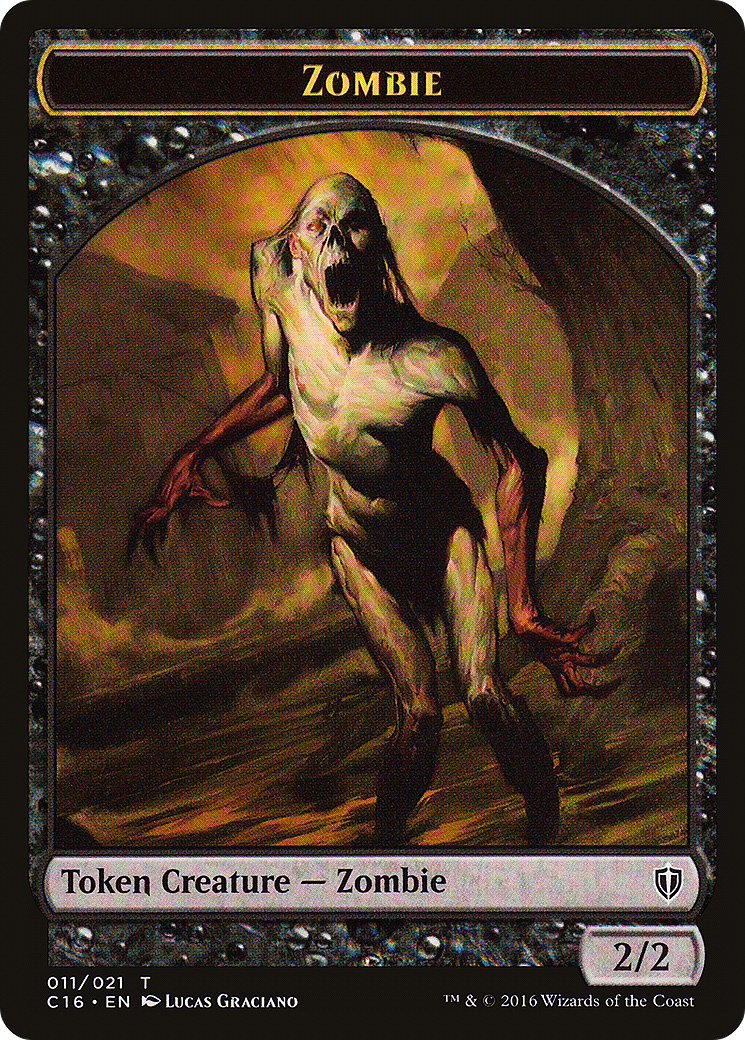 Zombie // Worm Double-Sided Token (C16-11 // 18) - Commander 2016 Tokens