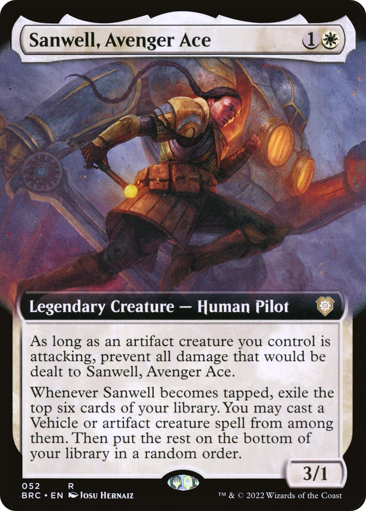 Sanwell, Avenger Ace (Extended Art) (BRC-052) - The Brothers' War Commander: (Extended Art)