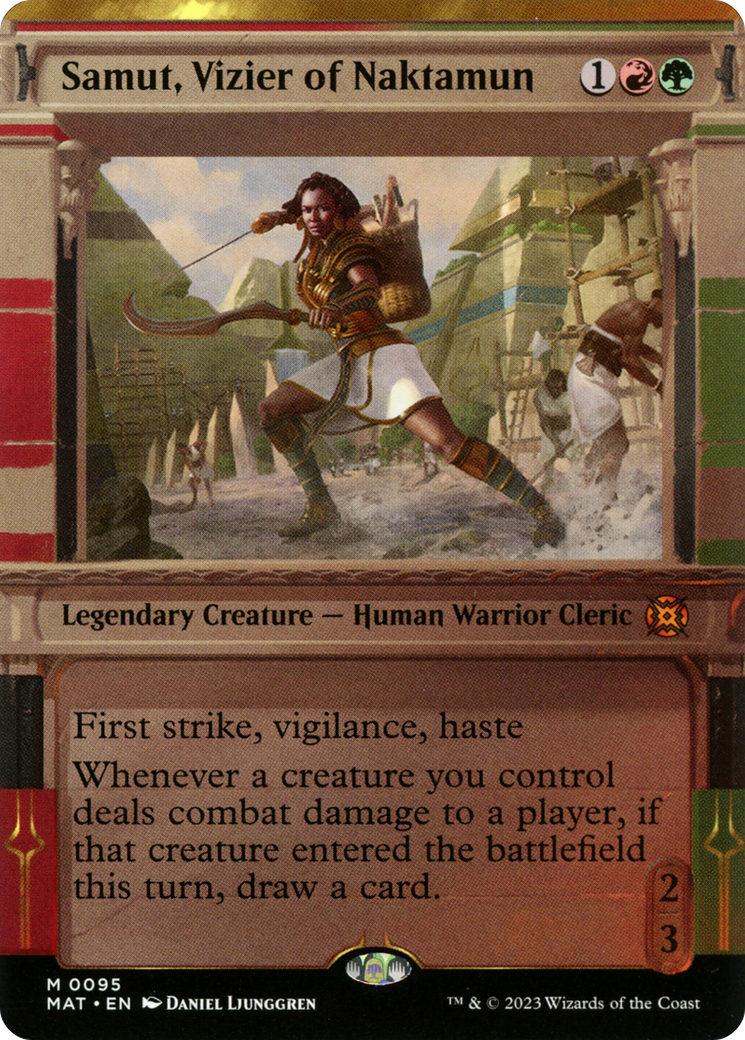 Samut, Vizier of Naktamun (Showcase) (MAT-095) - March of the Machine: The Aftermath: (Showcase) (Borderless) Foil