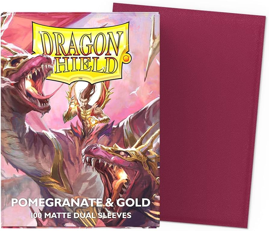 DRAGON SHIELD SLEEVES DUAL MATTE POMEGRANATE/GOLD 100CT