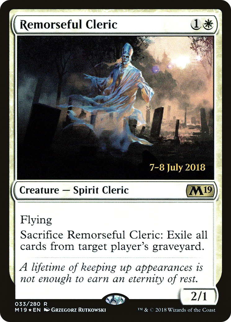 Remorseful Cleric (PRE-033) - Core Set 2019 Promos Foil