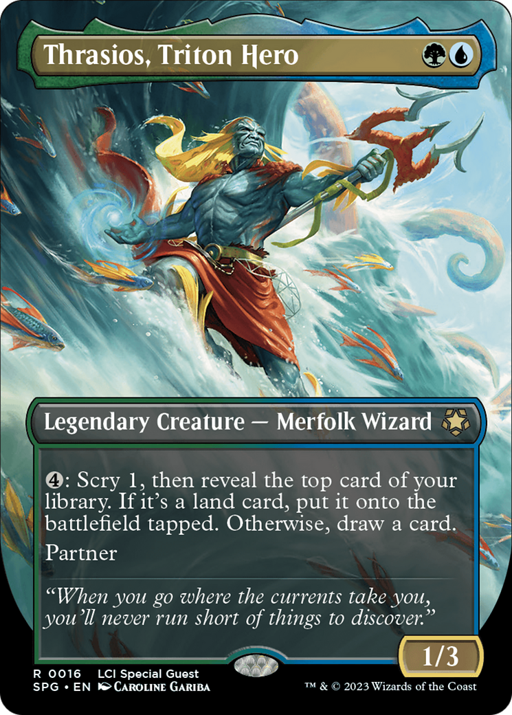 Thrasios, Triton Hero (Borderless) (SPG-016) - Special Guests Foil