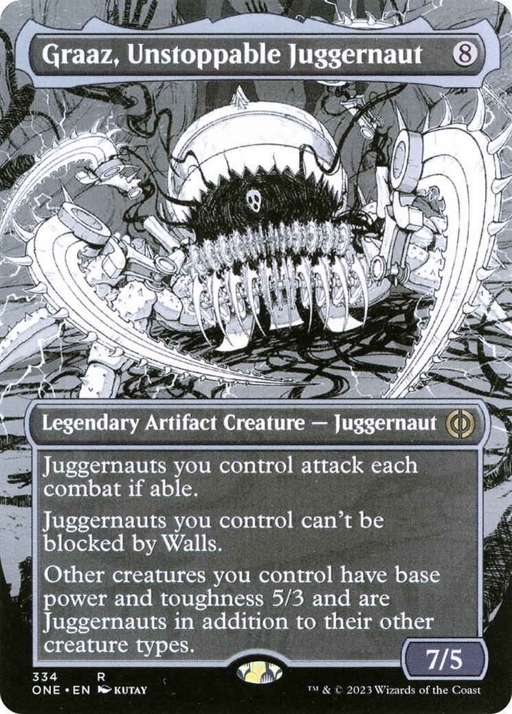 Graaz, Unstoppable Juggernaut (Borderless) (ONE-334) - Phyrexia: All Will Be One: (Showcase)