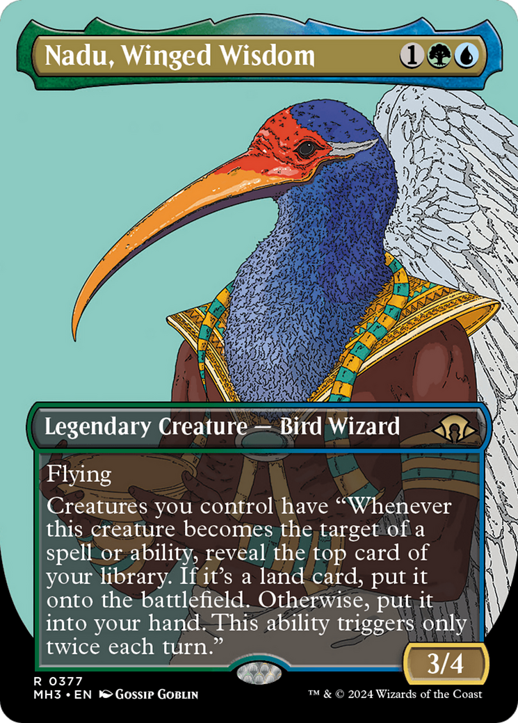 Nadu, Winged Wisdom (Borderless) (MH3-377) - Modern Horizons 3