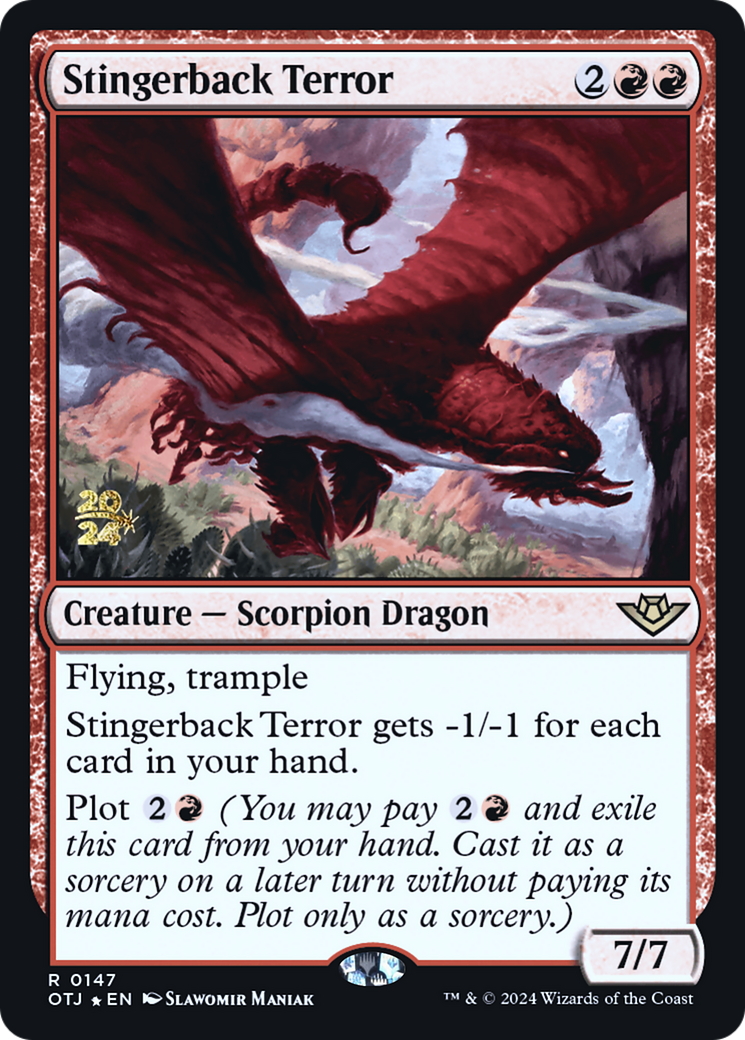 Stingerback Terror (PRE-147) - Outlaws of Thunder Junction Promos Foil