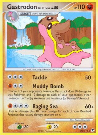 Gastrodon West Sea  - Reverse Holofoil Rising Rivals - Rare