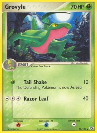 Grovyle  - Reverse Holofoil Emerald - Uncommon