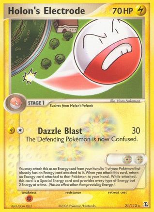 Holon's Electrode 021  - Reverse Holofoil Delta Species - Rare