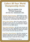 1999 World Championship Advertisement Card (WCD-) - World Championship Decks 1999