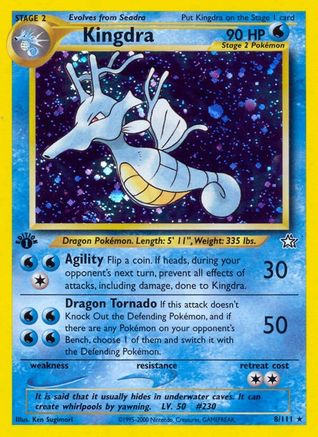 Kingdra 008  - 1st Edition Holofoil Neo Genesis - Holo Rare
