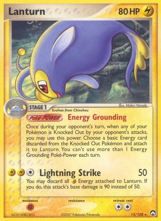 Lanturn  - Reverse Holofoil Power Keepers - Rare