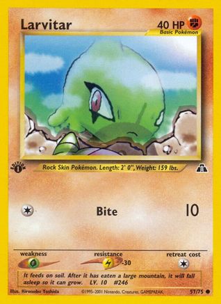 Larvitar 057  - 1st Edition Neo Discovery - Common
