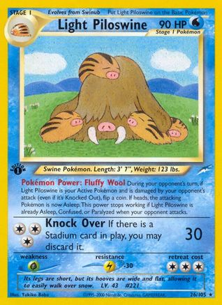 Light Piloswine  - 1st Edition Neo Destiny - Rare