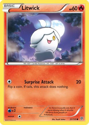 Litwick 021  - Reverse Holofoil Plasma Storm - Common