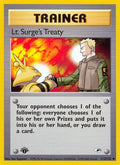 Lt. Surge's Treaty 112  - 1st Edition Gym Heroes - Uncommon
