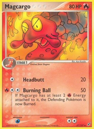 Magcargo - 037/107/107  - Reverse Holofoil Deoxys - Uncommon
