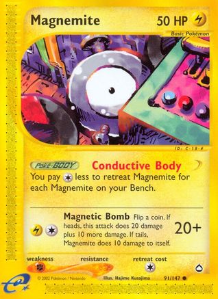 Magnemite (91) (91) 091  - Reverse Holofoil Aquapolis - Common