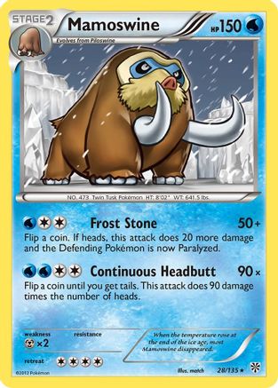 Mamoswine  - Reverse Holofoil Plasma Storm - Rare
