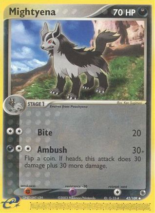 Mightyena - 42/109/109  - Reverse Holofoil Ruby and Sapphire - Uncommon