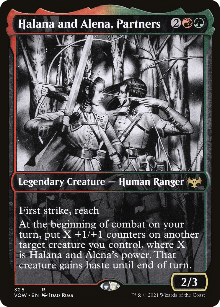 Halana and Alena, Partners (Showcase) (VOW-325) - Innistrad: Crimson Vow: (Showcase) Foil