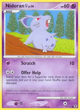 Nidoran F  - Reverse Holofoil Rising Rivals - Common