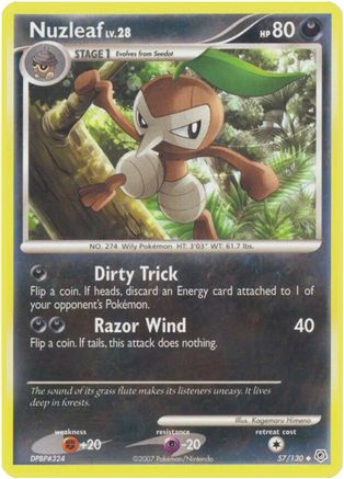Nuzleaf  - Reverse Holofoil Diamond and Pearl - Uncommon