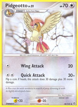 Pidgeotto  - Reverse Holofoil Secret Wonders - Uncommon