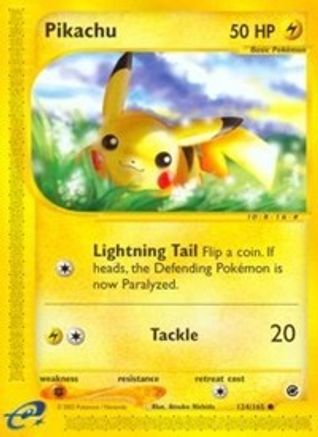 Pikachu 124  - Reverse Holofoil Expedition - Common
