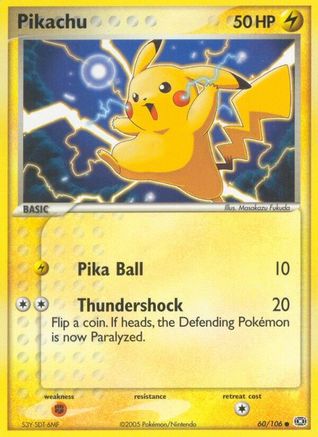 Pikachu 060  - Reverse Holofoil Emerald - Common