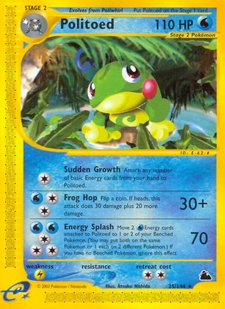 Politoed (25)  - Reverse Holofoil Skyridge - Rare
