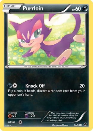 Purrloin  - Reverse Holofoil Emerging Powers - Common