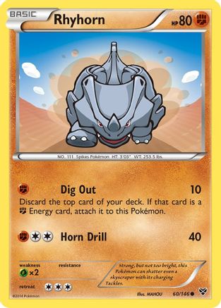 Rhyhorn  - Reverse Holofoil XY Base Set - Common