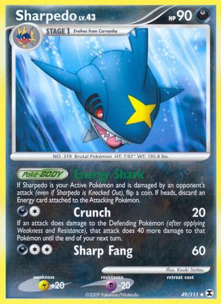 Sharpedo 049  - Reverse Holofoil Rising Rivals - Uncommon