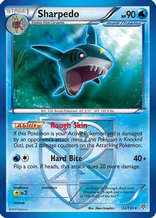 Sharpedo (Team Plasma)  - Reverse Holofoil Plasma Storm - Rare