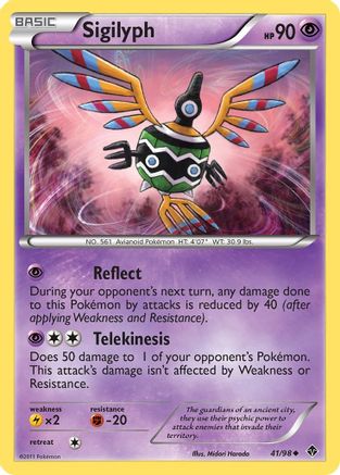 Sigilyph (41)  - Reverse Holofoil Emerging Powers - Uncommon