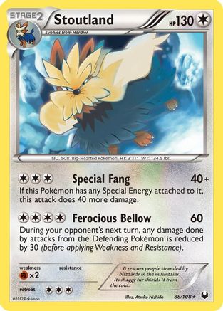 Stoutland  - Reverse Holofoil Dark Explorers - Rare