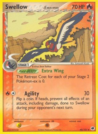 Swellow (Delta Species)  - Reverse Holofoil Dragon Frontiers - Uncommon